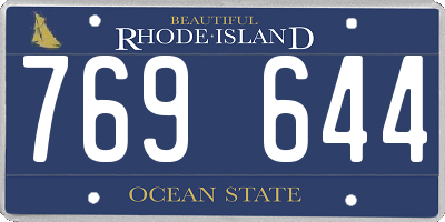 RI license plate 769644