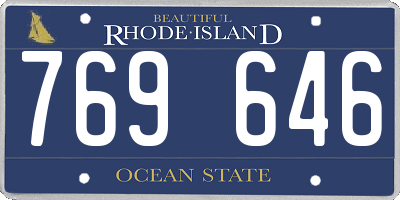 RI license plate 769646