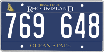 RI license plate 769648