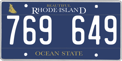 RI license plate 769649