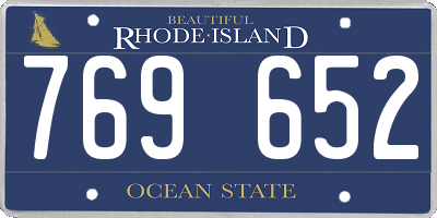 RI license plate 769652