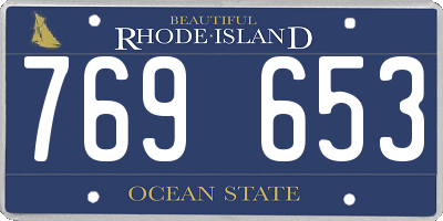 RI license plate 769653