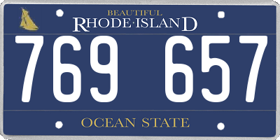 RI license plate 769657