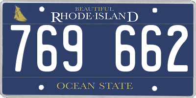 RI license plate 769662