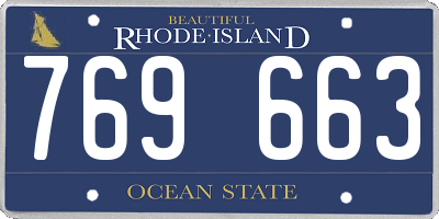 RI license plate 769663