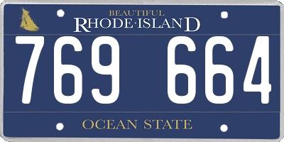 RI license plate 769664