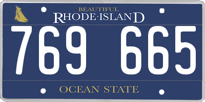 RI license plate 769665