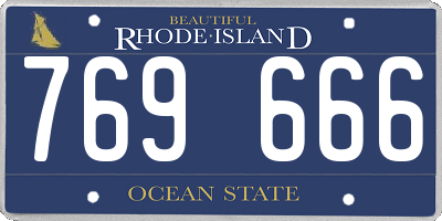 RI license plate 769666