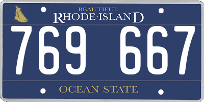RI license plate 769667