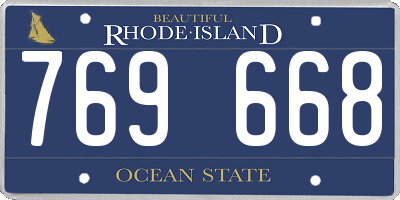 RI license plate 769668