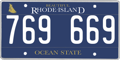 RI license plate 769669