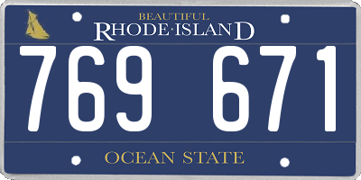 RI license plate 769671