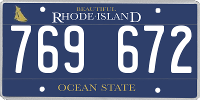 RI license plate 769672