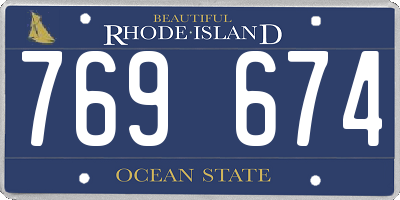 RI license plate 769674