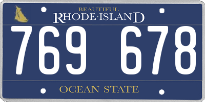 RI license plate 769678
