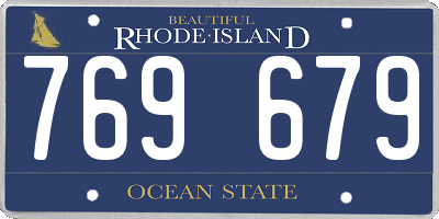 RI license plate 769679