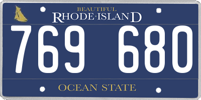 RI license plate 769680