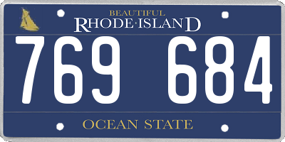 RI license plate 769684