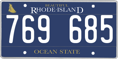 RI license plate 769685