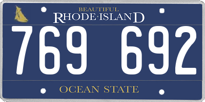 RI license plate 769692