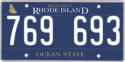 RI license plate 769693