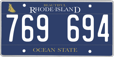 RI license plate 769694