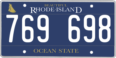 RI license plate 769698