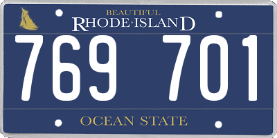 RI license plate 769701