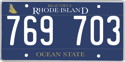 RI license plate 769703