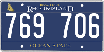 RI license plate 769706