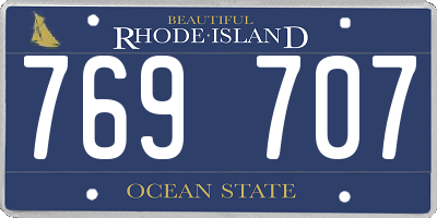 RI license plate 769707