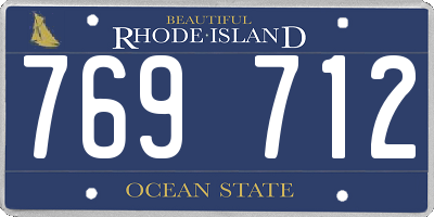 RI license plate 769712