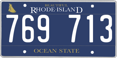 RI license plate 769713