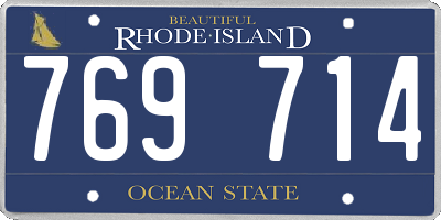 RI license plate 769714