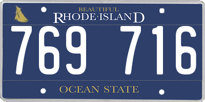 RI license plate 769716