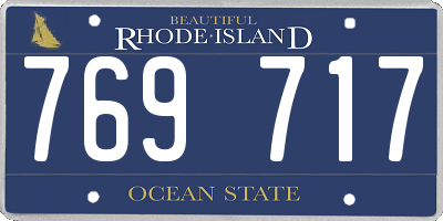 RI license plate 769717