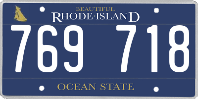 RI license plate 769718