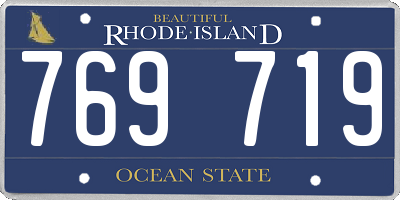 RI license plate 769719