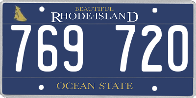 RI license plate 769720