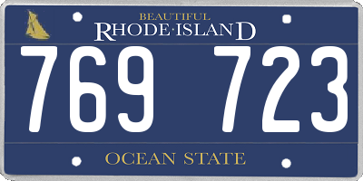 RI license plate 769723