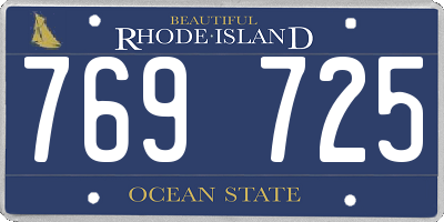 RI license plate 769725