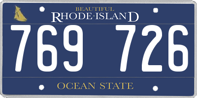 RI license plate 769726