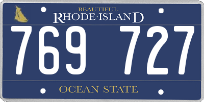 RI license plate 769727
