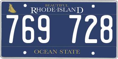 RI license plate 769728