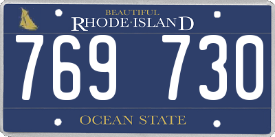 RI license plate 769730
