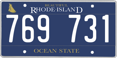 RI license plate 769731
