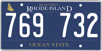 RI license plate 769732