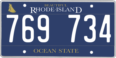 RI license plate 769734