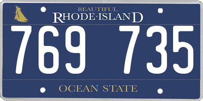 RI license plate 769735