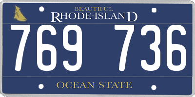RI license plate 769736